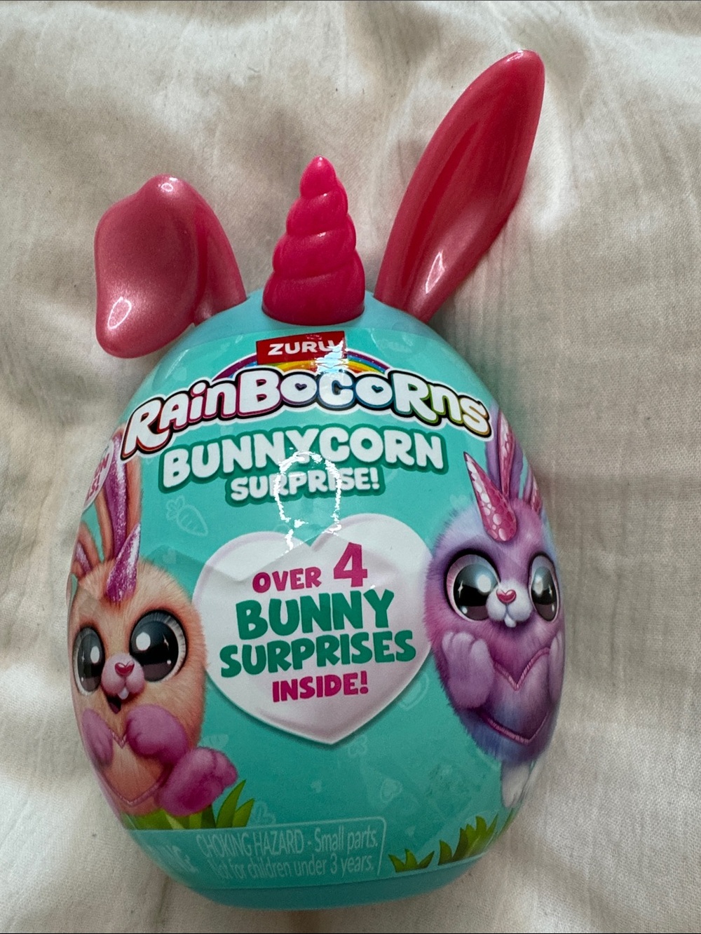 ZURU Rainbocorns Bunnycorn Surprise Toy - Teal with Pink Ears & Horn